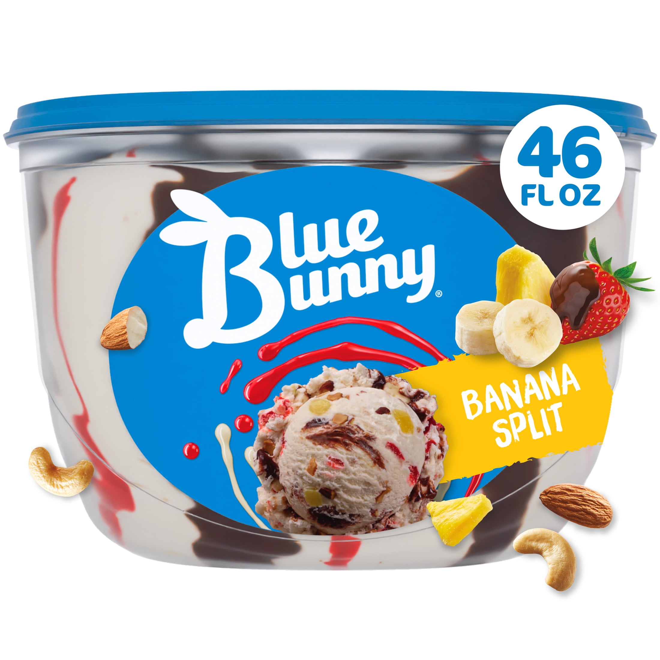 Blue Bunny Banana Split Premium Frozen Dessert, 46 fl oz