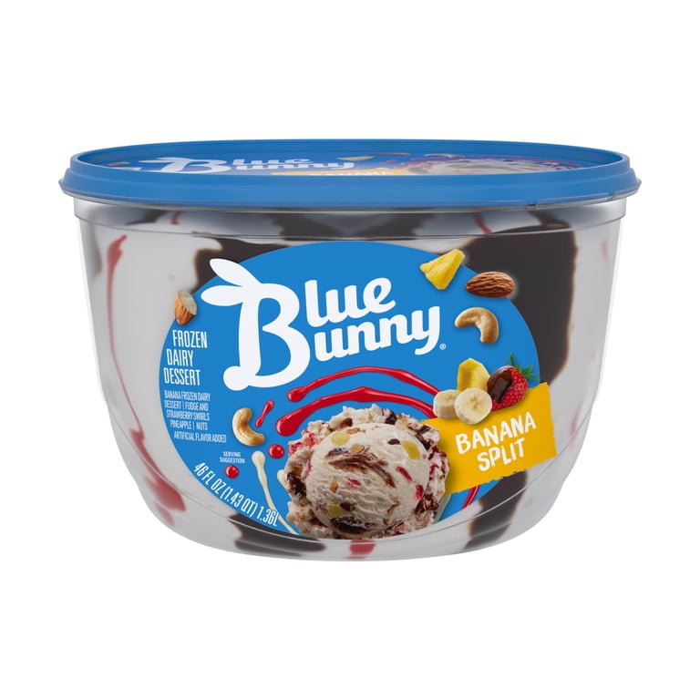 Blue Bunny Banana Split Premium Frozen Dessert, 46 fl oz - Walmart.com