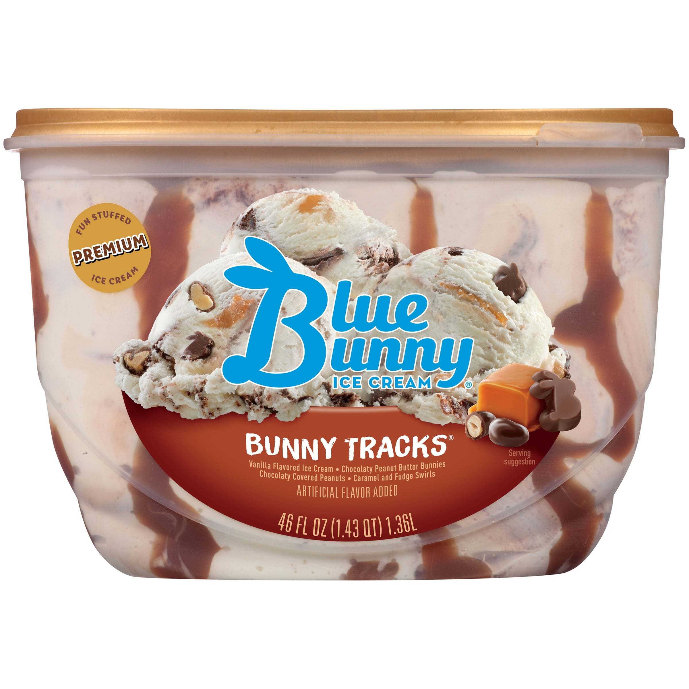 Blue Bunny Bunny Tracks Premium Ice Cream 46 fl oz