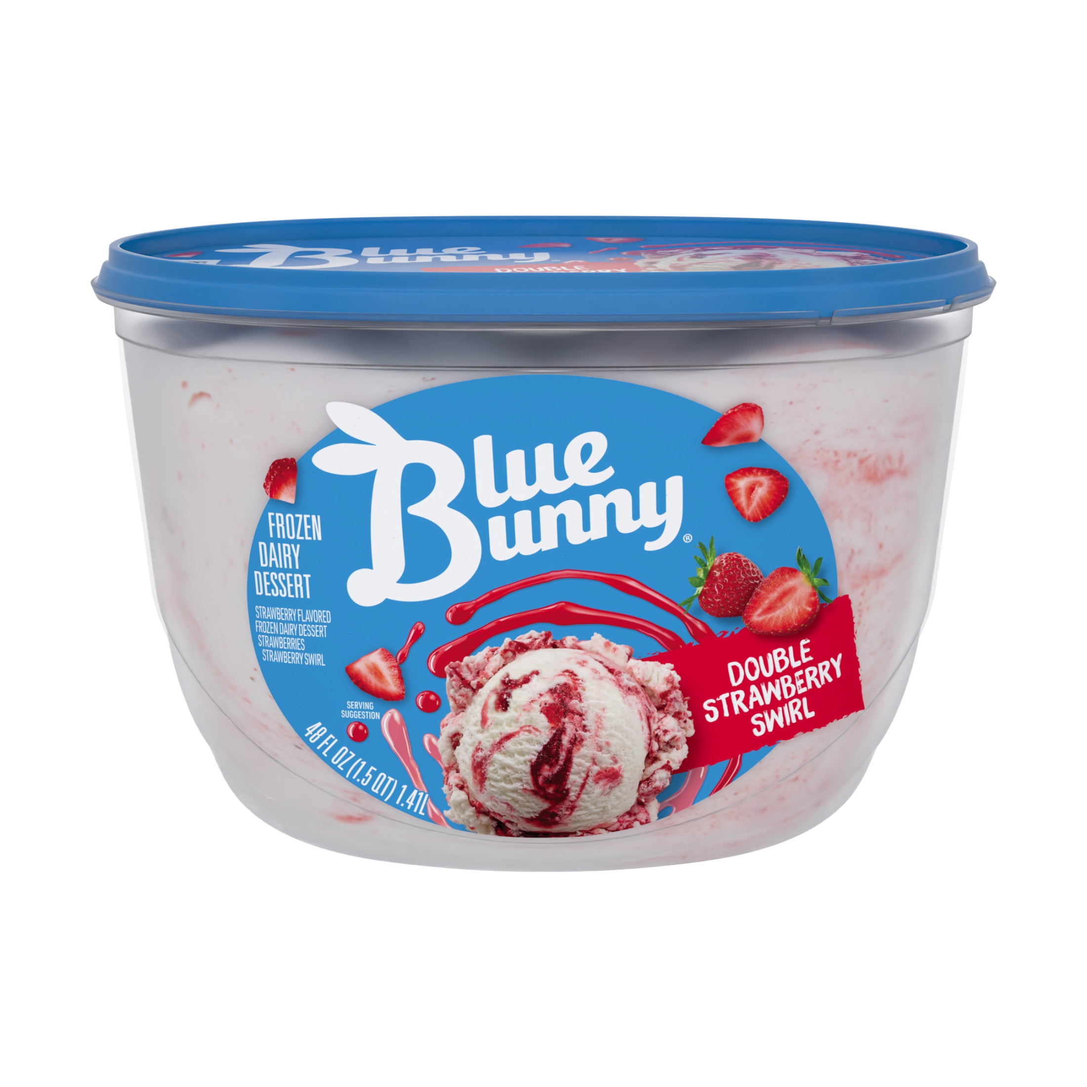 Blue Bunny Double Strawberry Swirl Premium Frozen Dessert, 48 fl oz
