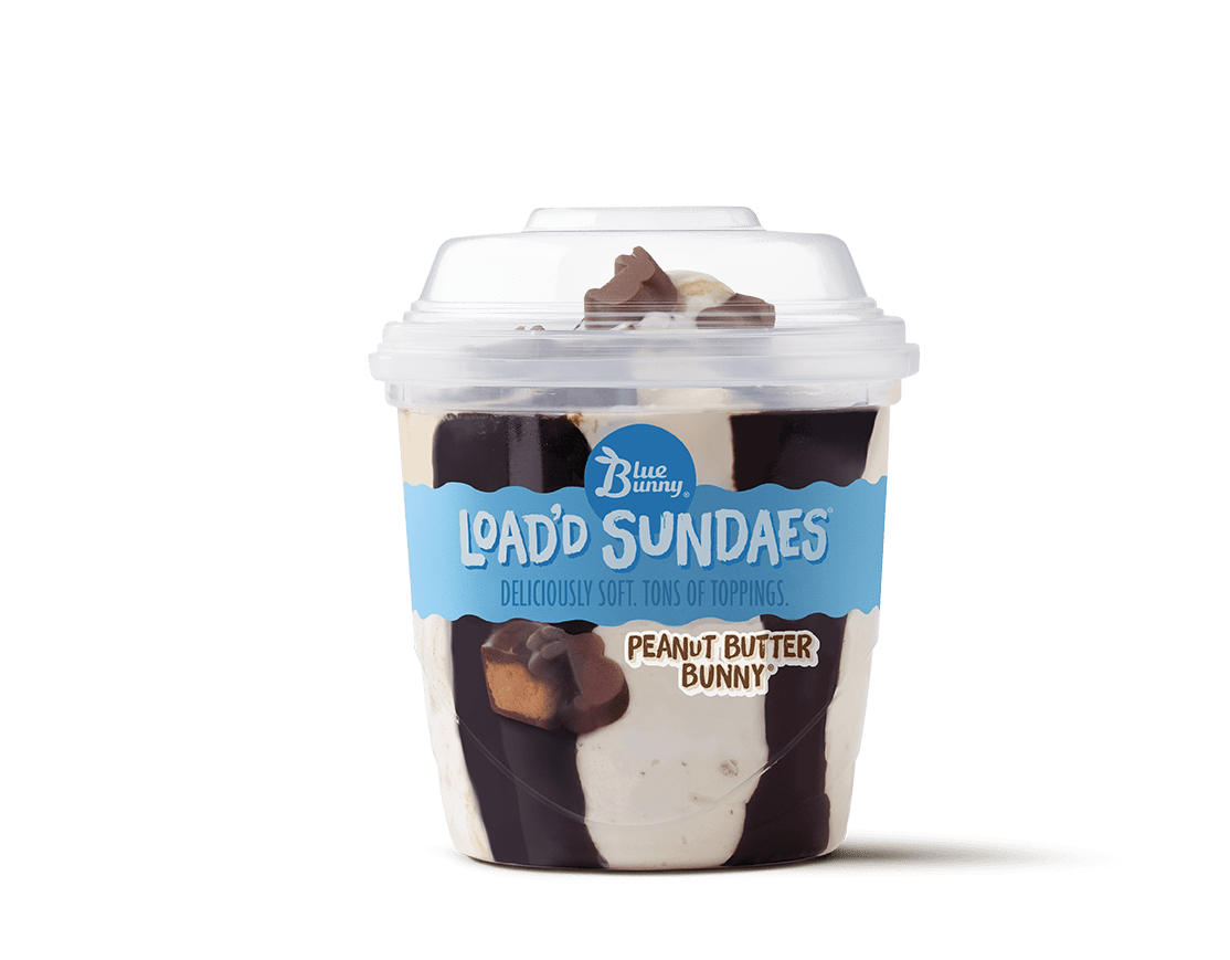 Blue Bunny Load'd Sundaes Peanut Butter Bunny, Frozen Dessert, 8.5 fl