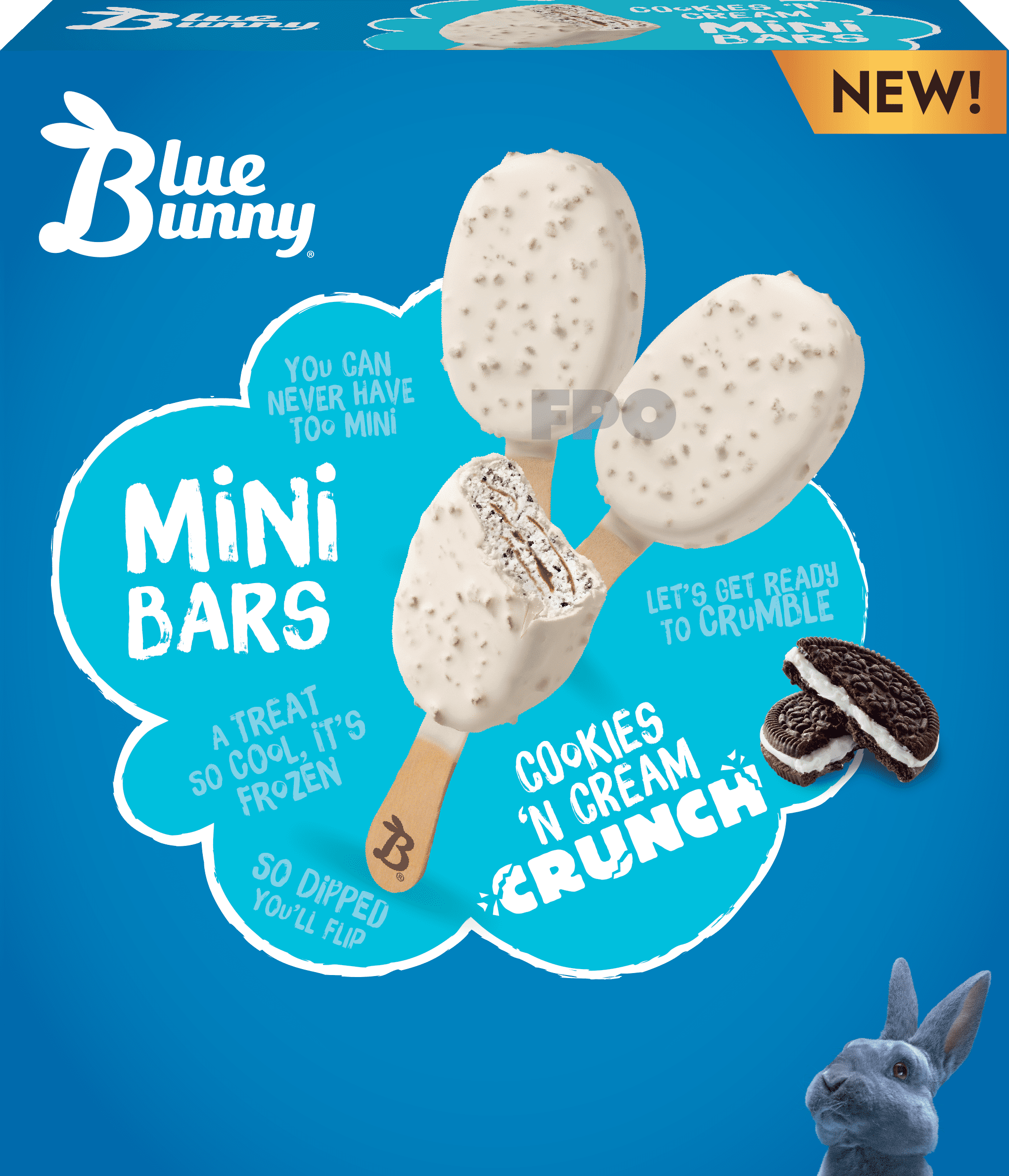 Blue Bunny Mini Bars Cookies 'n Cream, Frozen Dessert, 11 fl oz 6 Pack ...