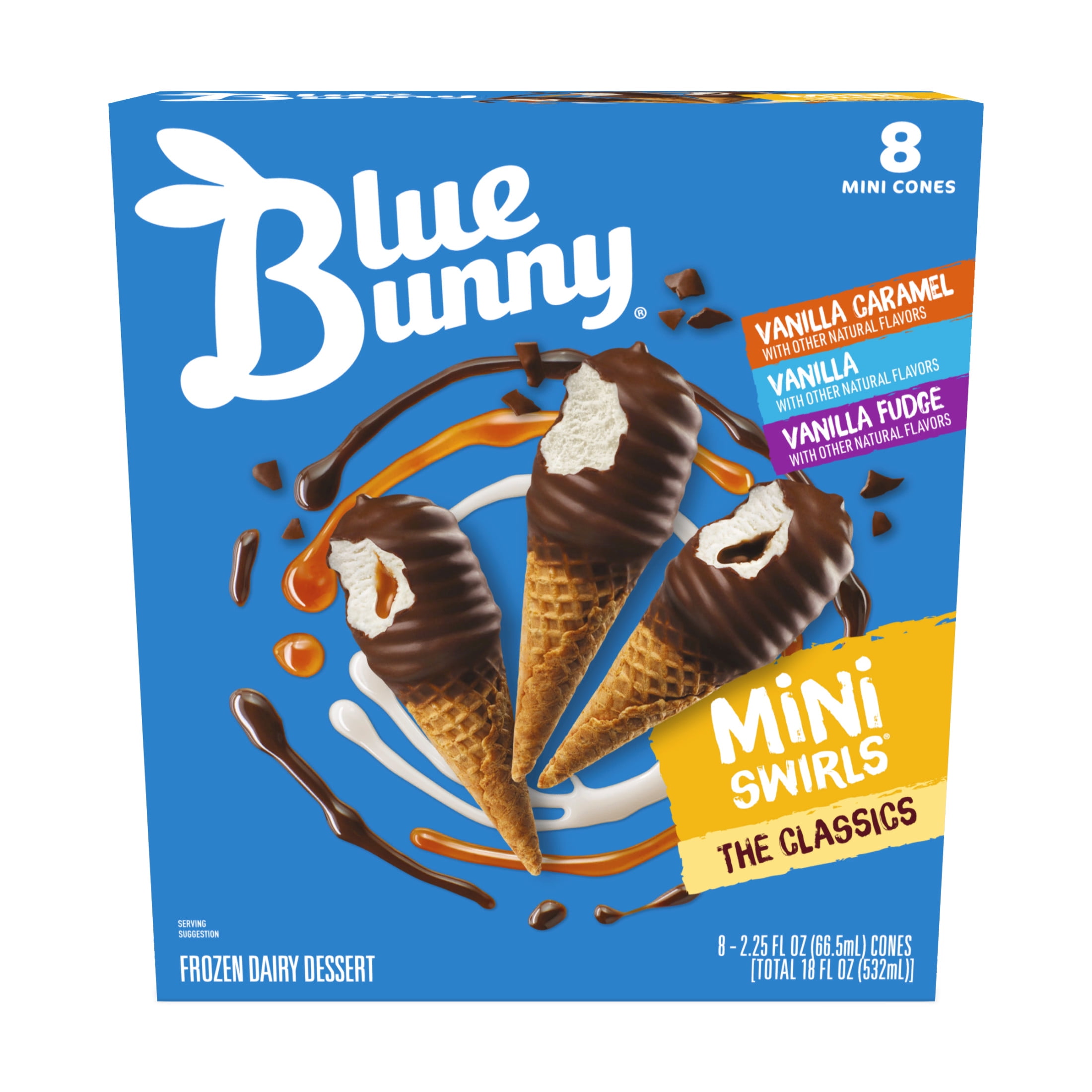 Blue Bunny Mini Swirls The Classics Vanilla Flavored Variety Pack with ...