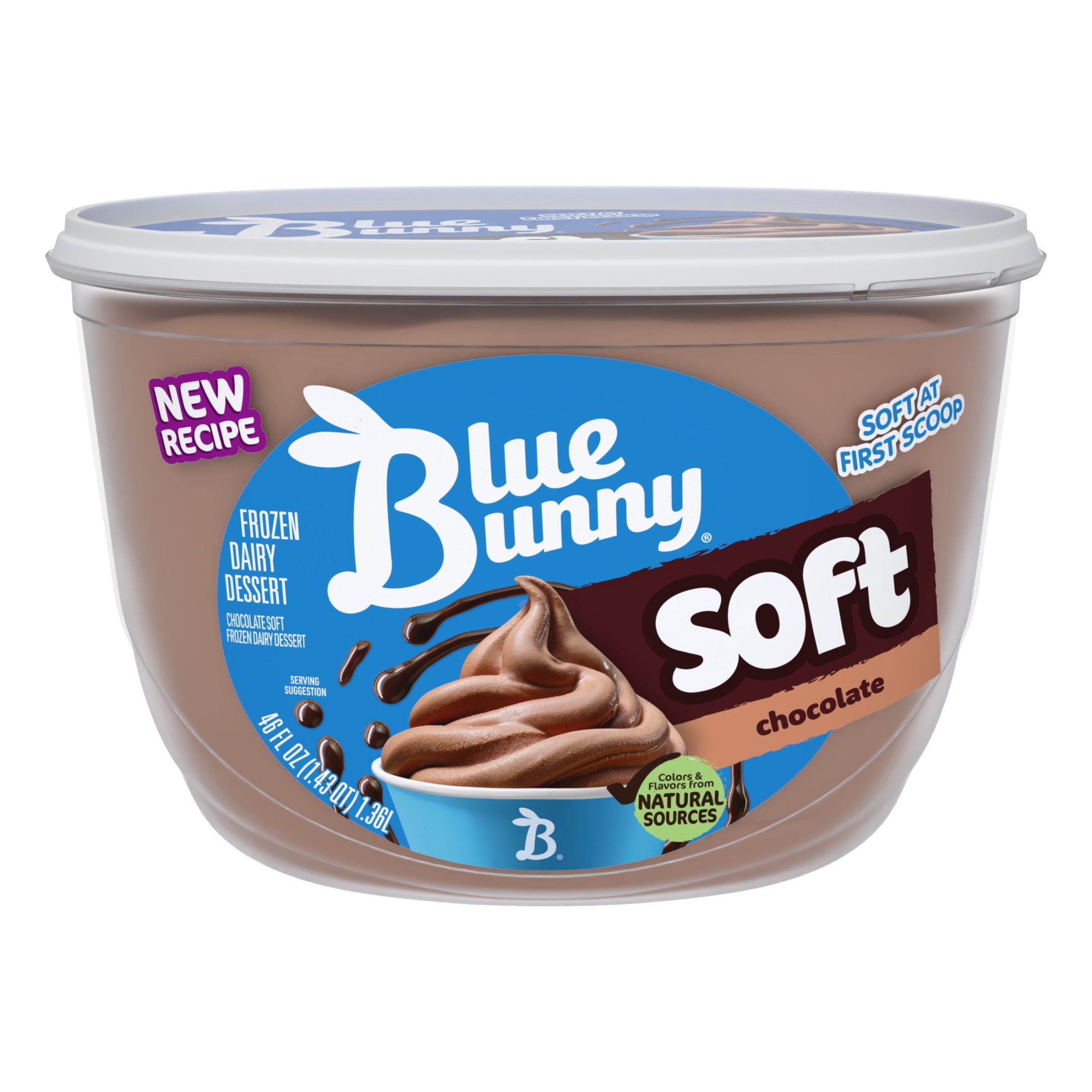 Blue Bunny Soft Chocolate Frozen Dairy Dessert, 46 fl oz