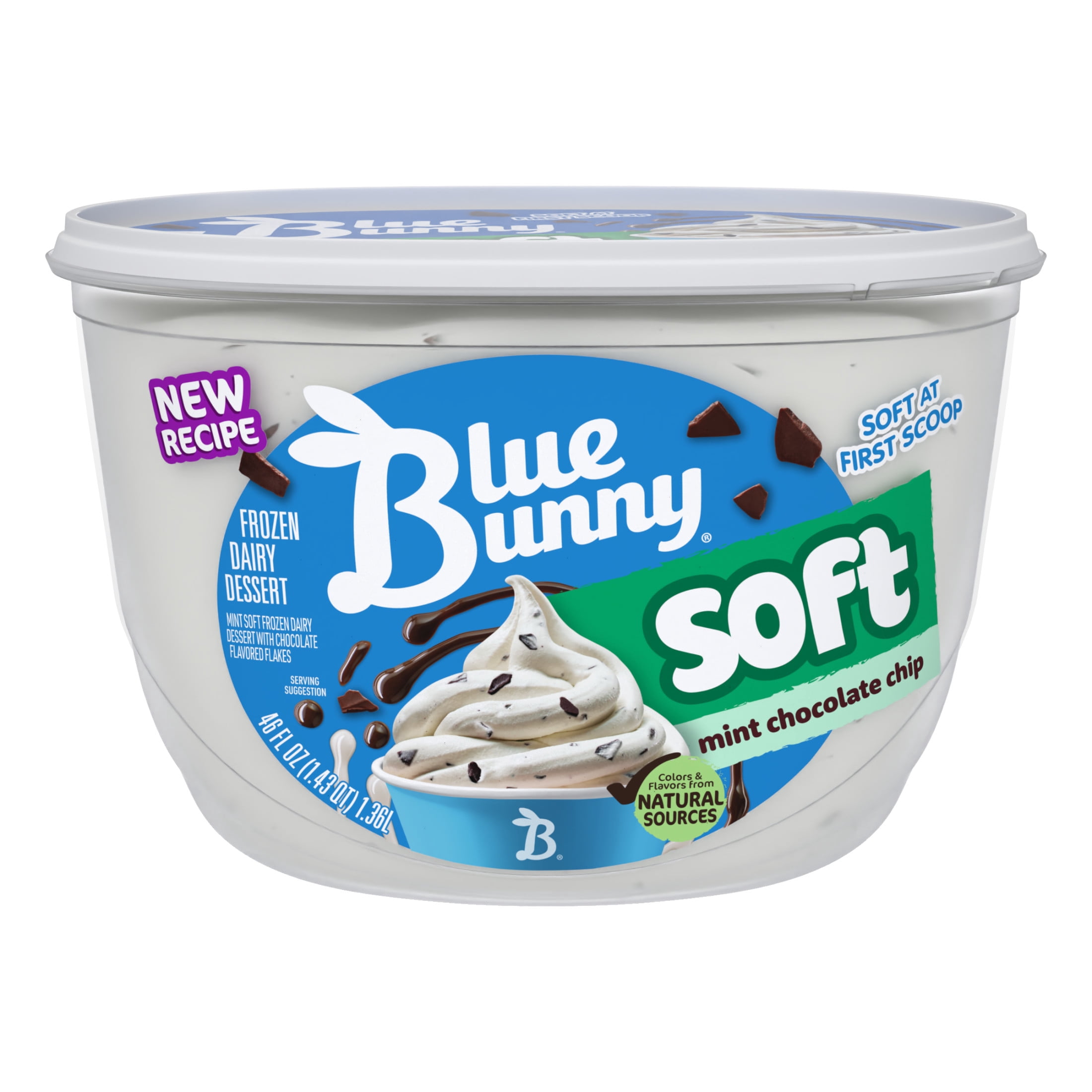 Blue Bunny Soft Mint Chocolate Chip Frozen Dairy Dessert, 46 fl oz
