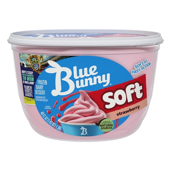 Blue Bunny Soft Strawberry Flavored Frozen Dairy Dessert, 46 fl oz