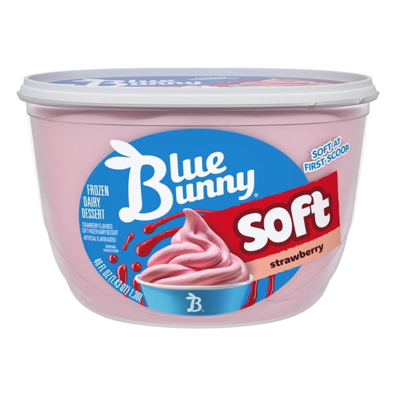 Blue Bunny Soft Strawberry Flavored Premium Frozen Dessert, 46 fl oz