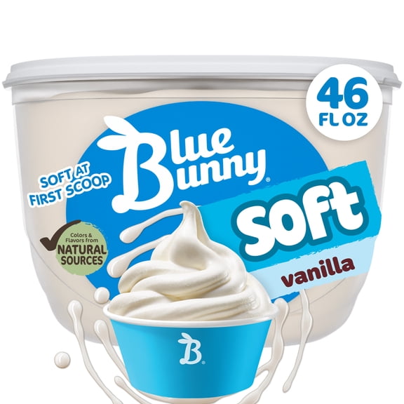 Blue Bunny Soft Vanilla Flavored Frozen Dairy Dessert, 46 fl oz