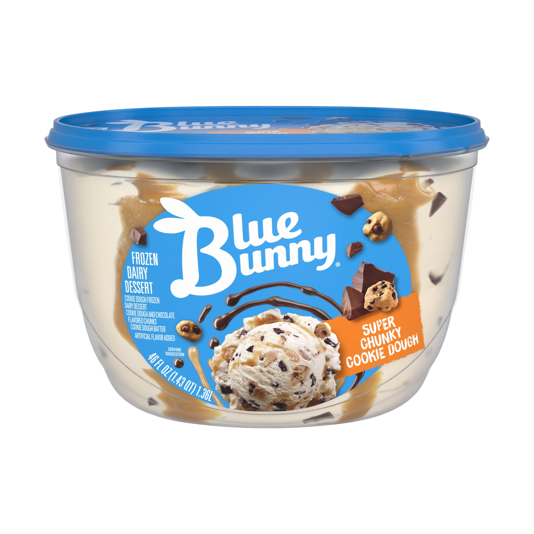 Blue Bunny Super Chunky Cookie Dough Premium Frozen Dessert, 46 fl