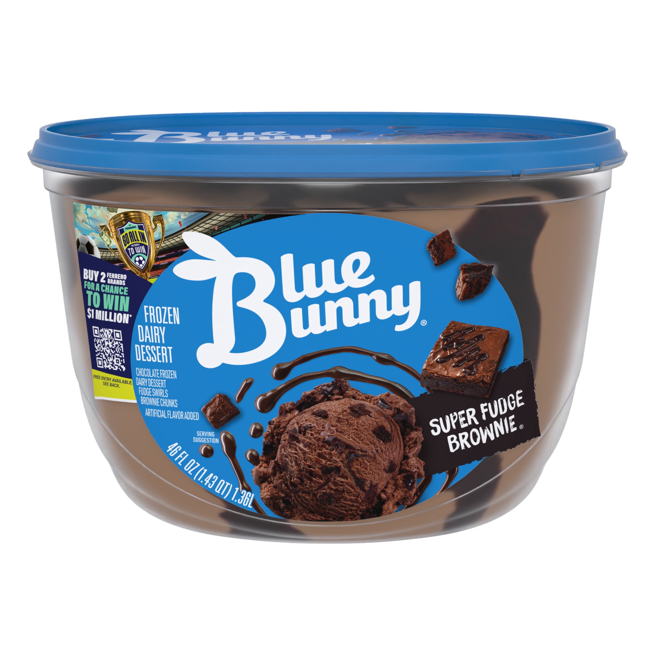 Blue Bunny Super Fudge Brownie Premium Frozen Dessert, 46 fl oz