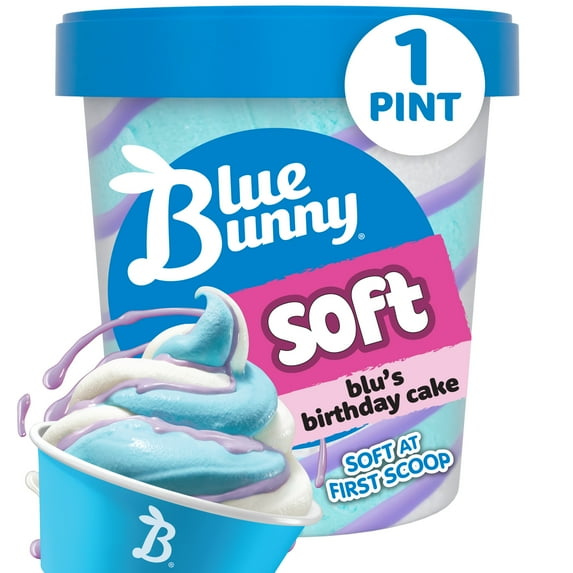 Blue Bunny Soft Blu's Birthday Cake Frozen Dessert, 16 fl oz Pint