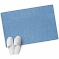 thumbnail image 1 of Blue Burlap Texture Large Area Rugs for Bedroom Living Room, Soft Non Slip Carpet Bedside Rug, Farmhouse Vintage Blue Rectangular Floor Cover Kitchen Accent Rug 2'x3' for Dining Room/Office, 1 of 9