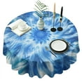 thumbnail image 1 of Blue Burst Pattern Round Tablecloth 60"x60",Wrinkle Wipeable Table Cloth for Kitchen Dining Room Picnic Patio Party, 1 of 6