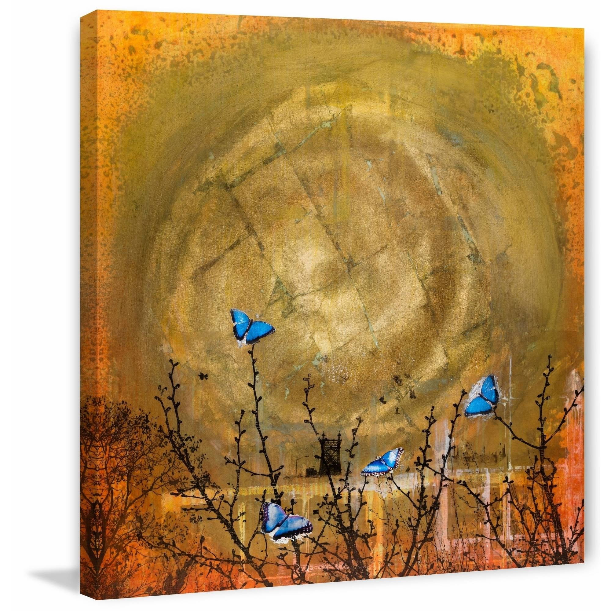 "Blue Butterflies" Painting Print on Wrapped Canvas