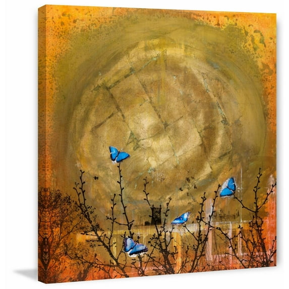 "Blue Butterflies" Painting Print on Wrapped Canvas