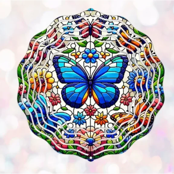Blue Butterfly 10" Wind Spinner