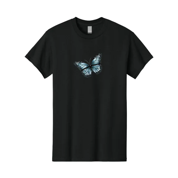 Blue-Butterfly-3 Mens Graphic Tee, 100% Cotton, Casual Summer Wear