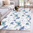 thumbnail image 1 of Blue Butterfly Area Rugs 4x6 ft Purple Flower Spring Floral Plant Simple Washable Rug Non Slip Indoor Carpet Absorbent Floor Mat for Living Room Bedroom Dining Room, 1 of 9
