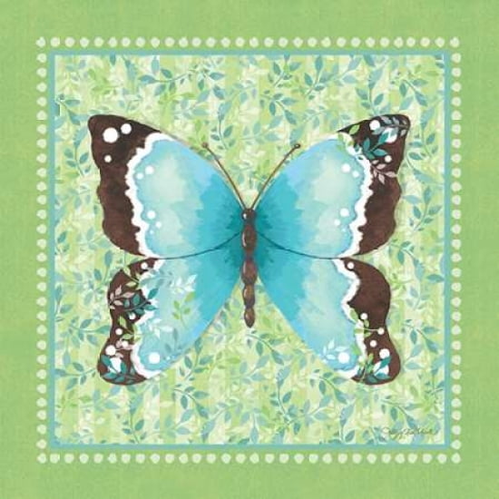 Blue Butterfly Canvas Art - Kathy Middlebrook (24 x 24)