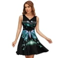 thumbnail image 1 of Blue Butterfly Checkerboard Dress Summer Street Style Dresses Female Sleeveless Printed Sundress, 1 of 7