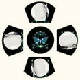 thumbnail image 1 of Blue Butterfly Checkerboard Round Table Placemats Set Of 5 Wedge Table Mats Washable Heat Resistant Place Mat For Dining Table Kitchen Farmhouse Restaurant, 1 of 6