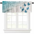 thumbnail image 1 of Blue Butterfly Coastal Valances for Windows Farmhouse Kitchen Curtains Valances Rod Pocket Valance Curtains for Kitchen Windows Summer Beach Ocean Nautical Window Valances for Bathroom 54"x18", 1 of 6