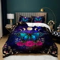 thumbnail image 1 of Blue Butterfly Duvet Cover Set, Mystical Galaxy Moon Bedding Set,Red Rose Comforter Cover,Gold Botanical Butterfly Duvet Covet 3 Pieces, 1 Quilt Cover and 2 Pillowcases, 1 of 4