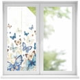 thumbnail image 1 of Blue Butterfly Farmhouse Window Privacy Film, Spring Pastoral Butterflies Static Cling UV Sun Blocking Heat Control Window Tint Day and Night, Non-Adhesive One Way Windows Privacy Cover 17.7''x39.3'', 1 of 7