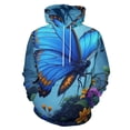 thumbnail image 1 of Blue Butterfly Floral Fantasy 3D Print Hoodie Men Women Autumn Thin Pullover Sweatshirt Vintage Streetwear Tops, 1 of 6
