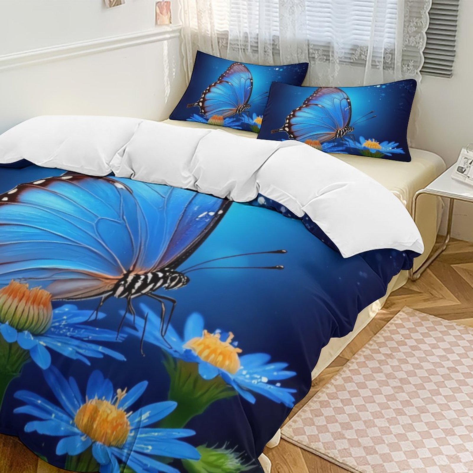 Frosted Bluebirds Duvet Cover Set NCU0NNT436