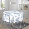 thumbnail image 1 of Blue Butterfly Floral Round Tablecloth 60 Inch, Decorative Holiday Home Party Table Cloth for Kitchen Dining Picnic Table Cover, 1 of 1