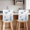 thumbnail image 1 of Blue Butterfly Flowers Chair Covers Set of 1 Spring Floral Chair Back Covers Stretch Removable Washable Slipcovers Protector for Dining Room Kitchen Party Decor, 1 of 5