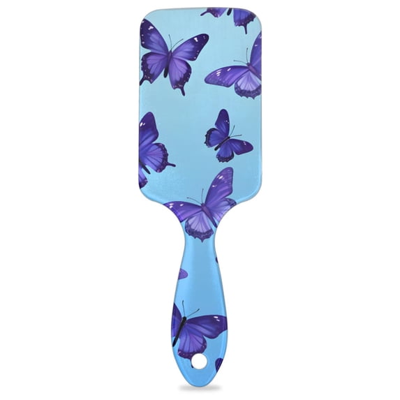 Blue Butterfly Graffiti Air Cushion Comb Animal Butterflies Antistatic Massage Brush For Long,Thick, Wavy, Dry Or Damaged Hair, Removes Tangles And Knots.