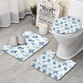 thumbnail image 1 of Blue Butterfly Pattern Bathroom Rugs Sets 3 Piece,Toilet Cover Set,Absorbent Non Slip Bathroom Mats Sets with U-Shaped Contour Rug Toilet Rug Set, 1 of 5