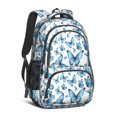 thumbnail image 1 of Blue Butterfly Pattern Cute School Backpack Bag with Padded Back and Adjustable Shoulder Straps 16.9 X 12.6 X 5.9 Inches, 1 of 5