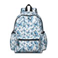 thumbnail image 1 of Blue Butterfly Pattern Cute School Backpack with Padded Back and Adjustable Shoulder Straps 13.4"x11"x4.7", 1 of 5