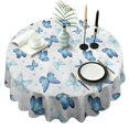 thumbnail image 1 of Blue Butterfly Pattern Round Tablecloth 60"x60",Wrinkle Wipeable Table Cloth for Kitchen Dining Room Picnic Patio Party, 1 of 6
