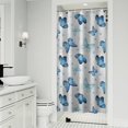 thumbnail image 1 of Blue Butterfly Pattern Shower Curtain 36"x72" ,Bathroom Decorative Shower Curtains Set with 12 Hooks,Modern Waterproof Washable Shower Curtain, 1 of 6