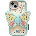 thumbnail image 1 of Blue Butterfly Phone Case Compatible with iPhone 14 Pro Max, Cute 3D Korea Dopamine Butterfly Case with Butterfly Wings Folding Stand Shockproof Silicone Soft Case, 1 of 13