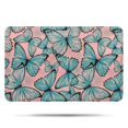 thumbnail image 1 of Blue Butterfly Pink Background Pattern Bathroom Rugs Mat,Non Slip Microfiber Bathroom Rug,Rubber Backing,Soft Bathroom Mats for Bathroom Floor,Tub and Shower,17x27in(43x68cm), 1 of 5