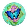 thumbnail image 1 of Blue Butterfly Purple Flowers Kitchen Refrigerator Locker Button Magnet, 1 of 6