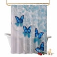 thumbnail image 1 of Blue Butterfly Shower Curtains for Bathroom, Ocean Water Washable Fabric Shower Curtain with Hooks Waterproof Bathroom Decor Sets, 72 x 72 Inches, 1 of 9