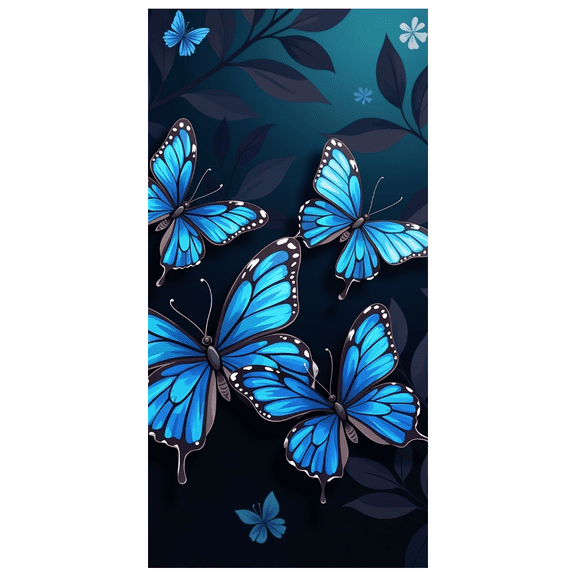 Blue Butterfly Themed Background Banner Party Decorations Backdrop Photography Props for Birthday Celebrations Valentine Day Events and General Parties
