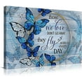 "Blue Butterfly Canvas Artwork for Bedroom & Living Room, Waterproof
