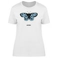 thumbnail image 1 of Blue Butterfly With Caption T-Shirt Women -Image by Shutterstock, Female Large, 1 of 2