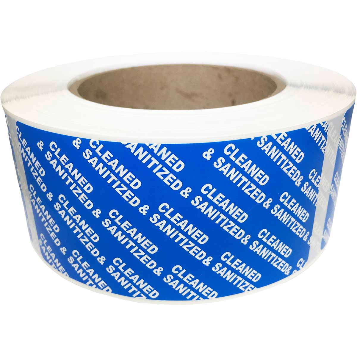Blue CLEANED & SANITIZED Tamper Resistant Labels | 2