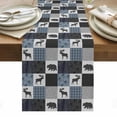 thumbnail image 1 of Blue Cabin Check Table Runner - 70 Inch Long, Kitchen Dining Table Runner Dresser Scarves, Rustic Bear Elk Farmhouse Buffalo Plaid Farmhouse Decor for Coffee Tables Wedding Party Banquet, 1 of 8