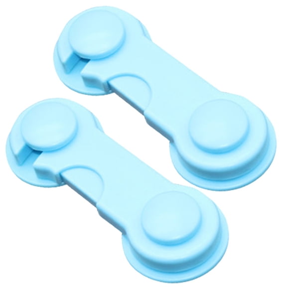 Blue Cabinet Safety Locks 2 Pack, Adjustable Adhesive Door Latch Straps for Cabinets, Drawers, Doors and Multi-Purpose Home Safety Lock Covers