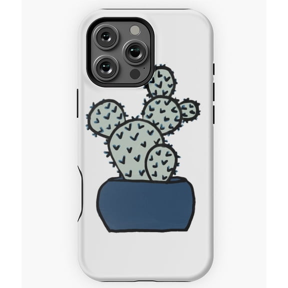 Blue Cactus Desert Botanical Plant Phone Case for iPhone 16 15 14 13 12 11 Pro Max