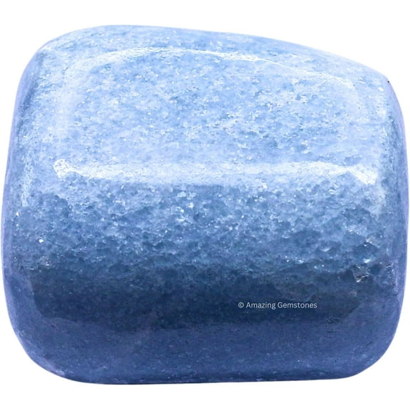 Blue Calcite Crystal Tumbled Stones Polished Rocks (1 OZ)